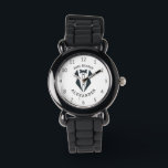 Personalized Ring Bearer Tuxedo Black White Watch<br><div class="desc">A personalized keepsake wristwatch for the ring bearer in your wedding party,  featuring a black illustration of a tuxedo framed by the words "ring bearer" and the child's first name in curved black type.</div>