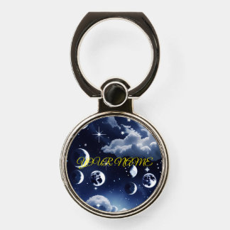 Personalized  Ring Holder Silver Celestial Moon