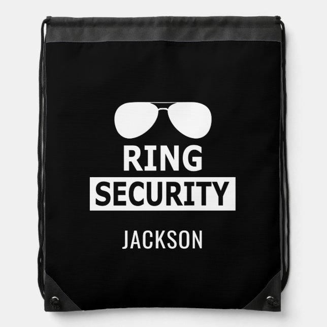 Personalized Ring Security Ring Bearer Drawstring Bag (Front)