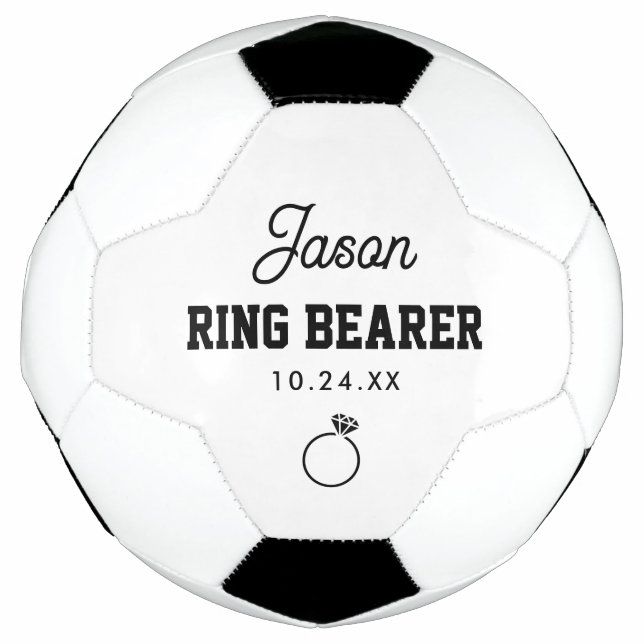 Personalized Ring Security Ring Bearer Gift Soccer Ball (Front)