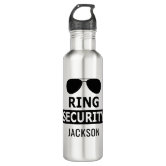 Ring Security Sport-Wasserflasche – 600 Ml, Aluminium, Silber, Mit 2 Deckeln, Ideal Für Ringträger