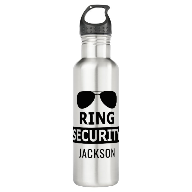 Personalized Ring Security Ring Bearer Stainless Steel Water Bottle (Front)