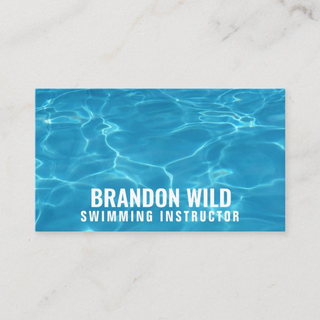 Personalized "Ripples of Water" (American) Business Card (Front)