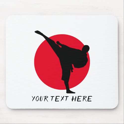 Personalized rising sun martial arts karate kick mouse pad