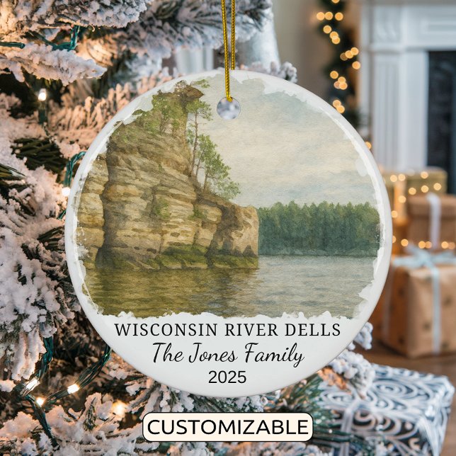 Personalized River Dells Ornament, Wisconsin Ceramic Ornament (Creator Uploaded)