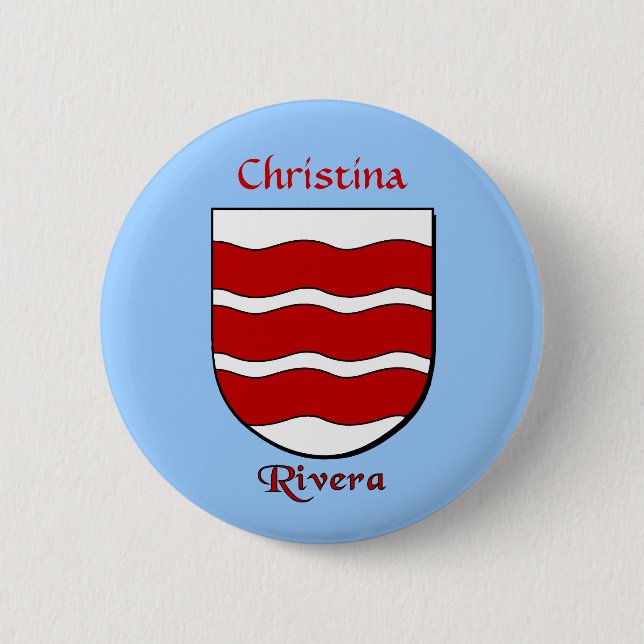 Personalized Rivera Historical Shield Pinback Button (Front)