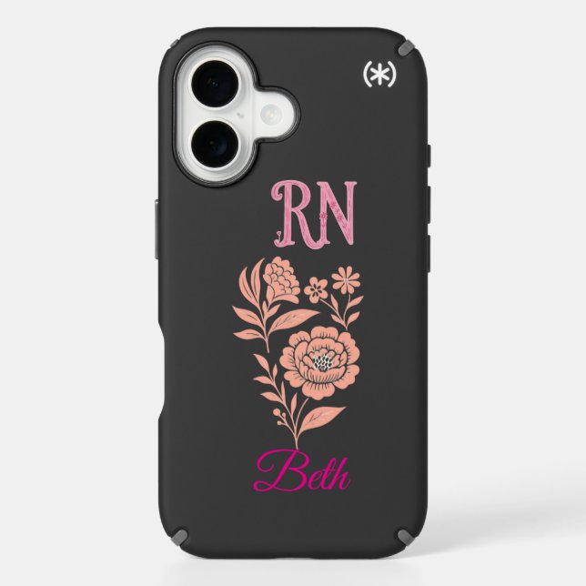 Personalized RN Flower Phone Case (Front)