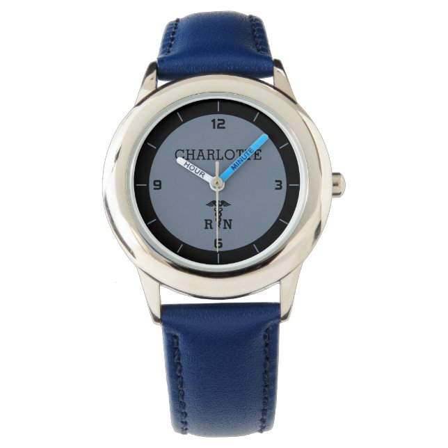 Personalized RN Medical Symbol Nurse Gift Watch (Front)