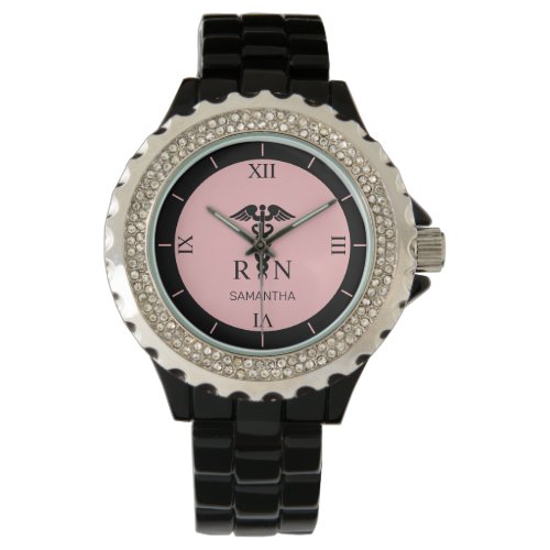 Personalized RN Medical Symbol Nurse Roman Dial Watch