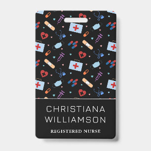 Personalized RN Nurse Doctor Medical Pattern Badge