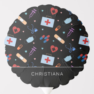 Personalized RN Nurse Doctor Medical Pattern Balloon