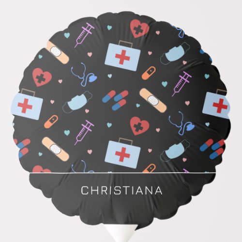 Personalized RN Nurse  Doctor Medical Pattern Balloon