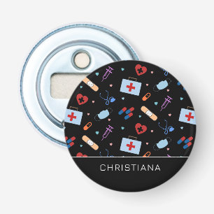 Personalized RN Nurse Doctor Medical Pattern Bottle Opener