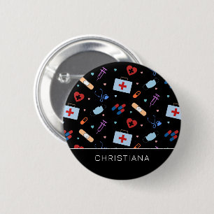 Personalized RN Nurse   Doctor Medical Pattern Button