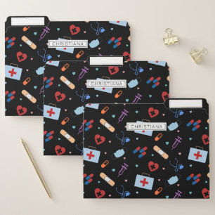 Personalized RN Nurse   Doctor Medical Pattern File Folder