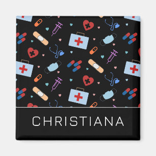 Personalized RN Nurse   Doctor Medical Pattern Magnet