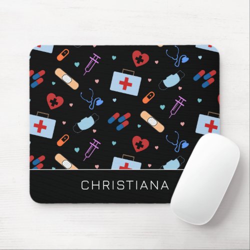Personalized RN Nurse  Doctor Medical Pattern Mouse Pad