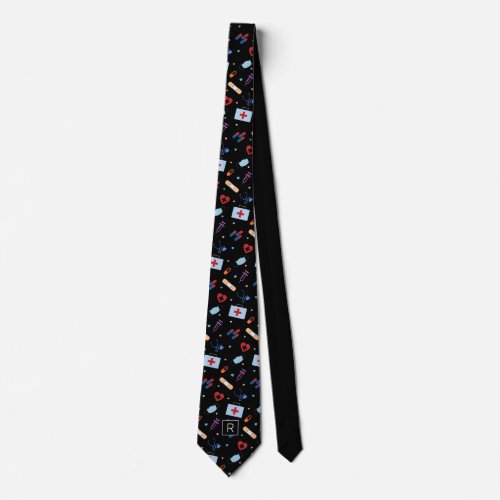 Personalized RN Nurse  Doctor Medical Pattern Neck Tie