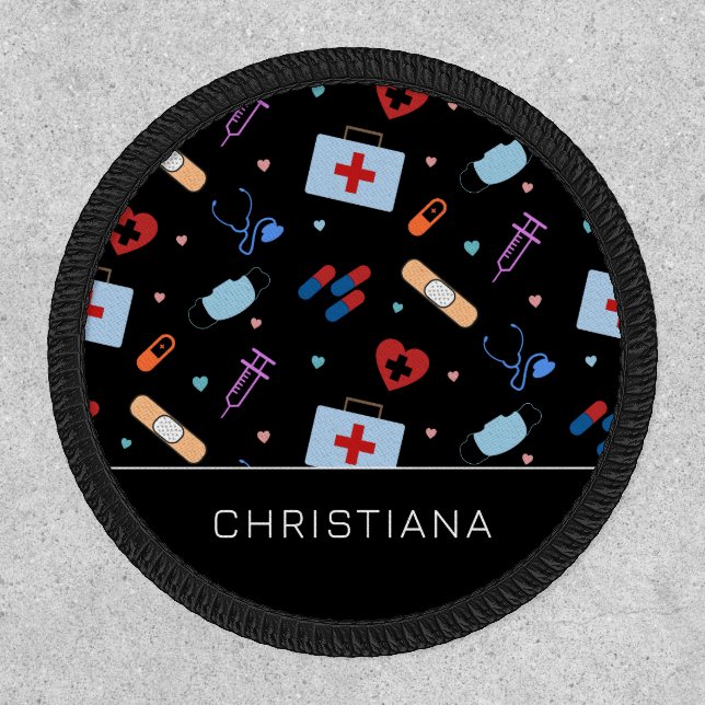 Personalized RN Nurse | Doctor Medical Pattern Patch (Front)