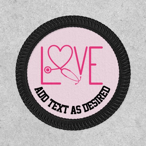 Personalized RN Nurse Love Stethoscope Heart Patch