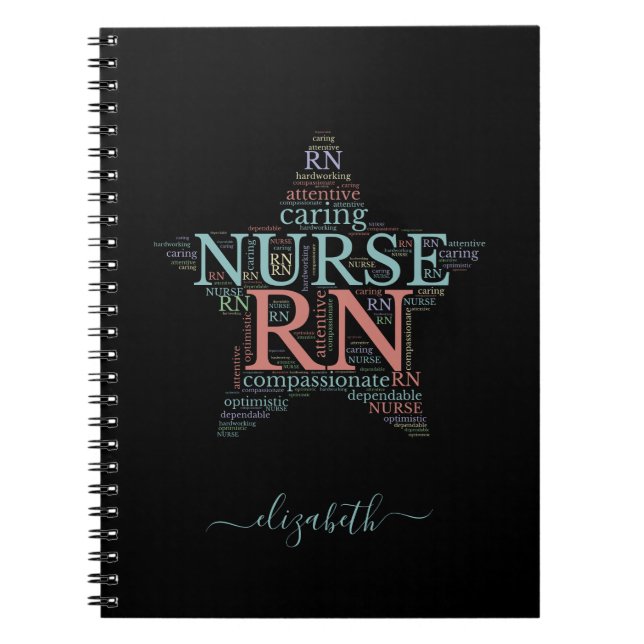 Personalized RN Nurse Star Custom Notebook (Front)