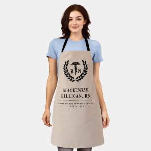 Personalized RN Nursing School Graduation Elegant Apron