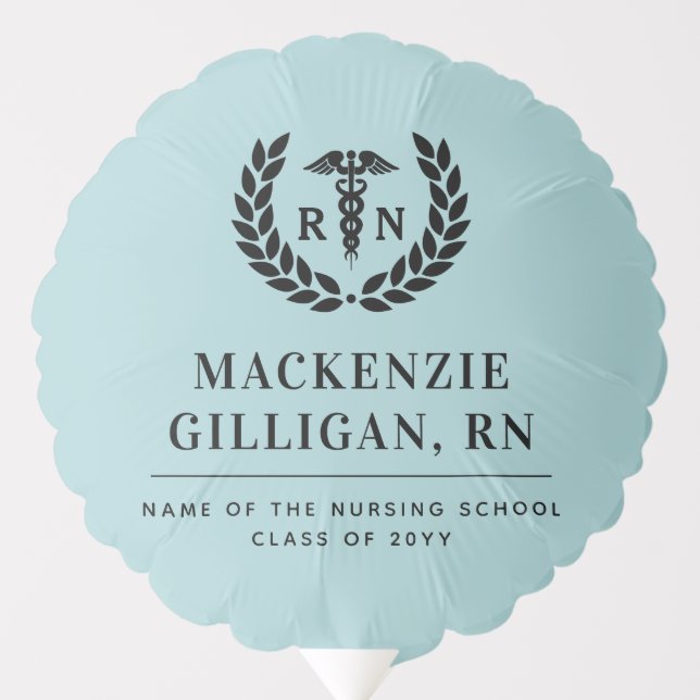 Personalized RN Nursing School Graduation Elegant Balloon (Front)