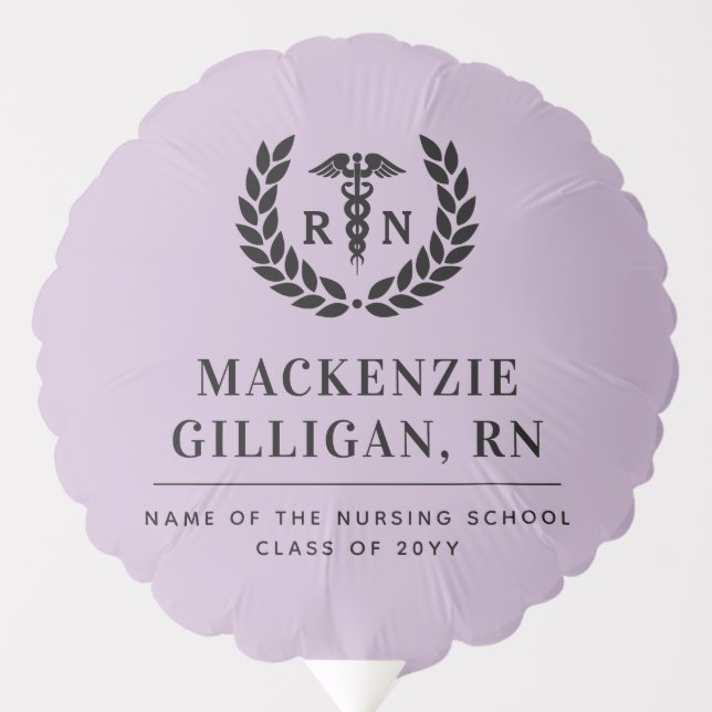 Personalized RN Nursing School Graduation Elegant Balloon (Front)