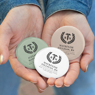 Personalized RN Nursing School Graduation Elegant Button