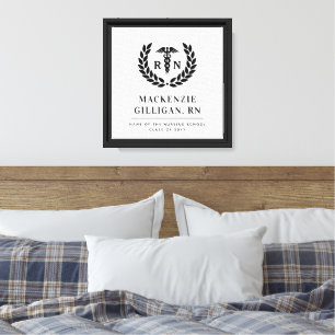 Personalized RN Nursing School Graduation Elegant Canvas Print