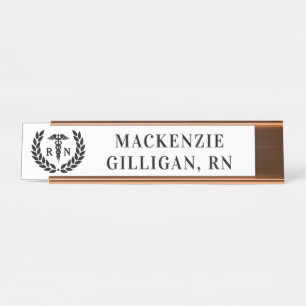 Personalized RN Nursing School Graduation Elegant Desk Name Plate