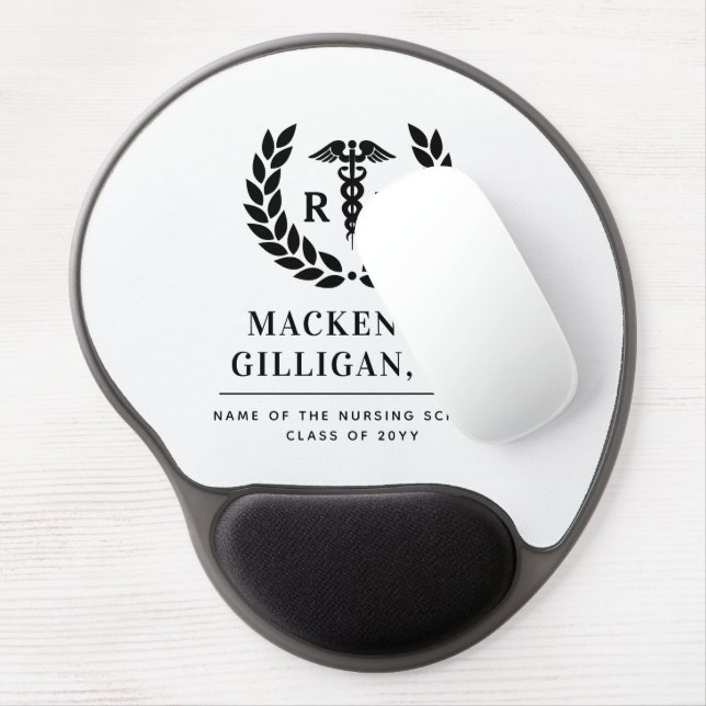 Personalized RN Nursing School Graduation Elegant Gel Mouse Pad (Left Side)