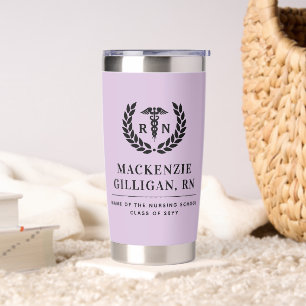 Personalized RN Nursing School Graduation Elegant Insulated Tumbler