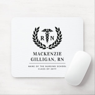 Personalized RN Nursing School Graduation Elegant Mouse Pad