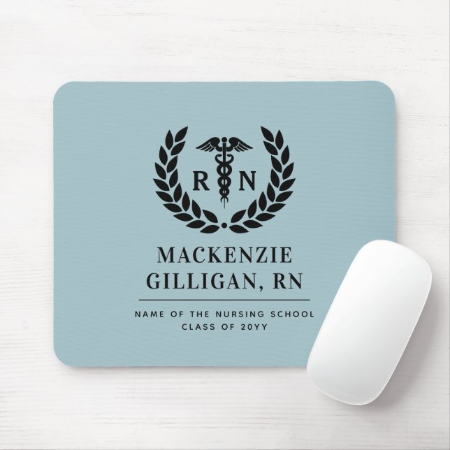 Personalized RN Nursing School Graduation Elegant Mouse Pad