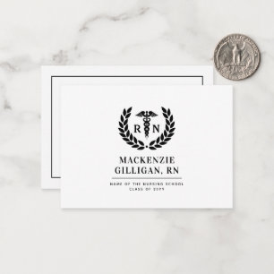 Personalized RN Nursing School Graduation Elegant Note Card