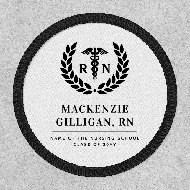 Personalized RN Nursing School Graduation Elegant Patch (Front)