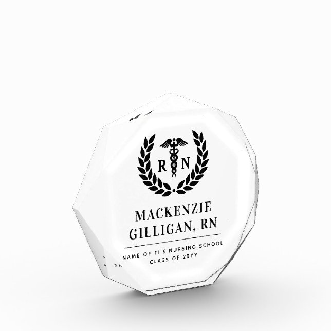 Personalized RN Nursing School Graduation Elegant Photo Block (Left)