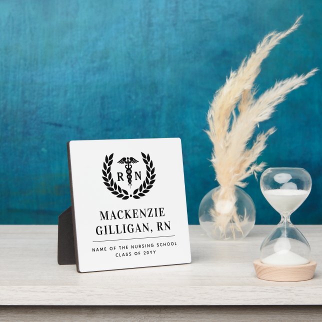 Personalized RN Nursing School Graduation Elegant Plaque (Insitu)