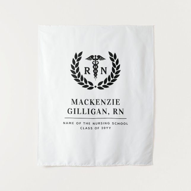Personalized RN Nursing School Graduation Elegant Tapestry (Front)