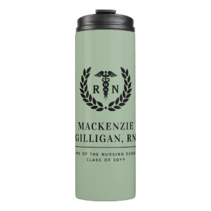 Personalized RN Nursing School Graduation Elegant Thermal Tumbler