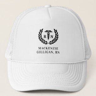 Personalized RN Nursing School Graduation Elegant Trucker Hat