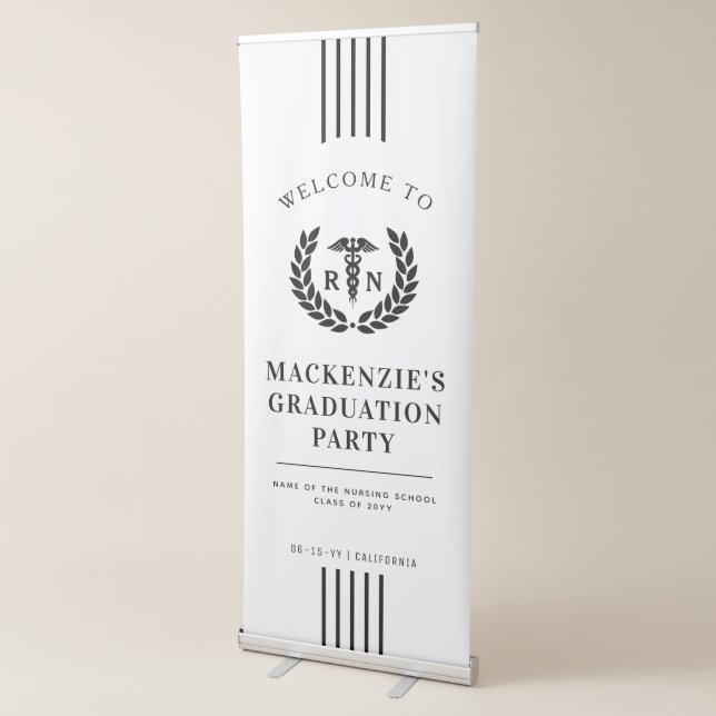 Personalized RN Nursing School Graduation Party Retractable Banner (3/4)