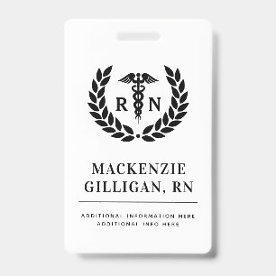 Personalized RN Registered Nurse Elegant Badge