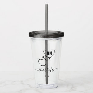 Personalized RN Registered Nurse Graduation Acrylic Tumbler