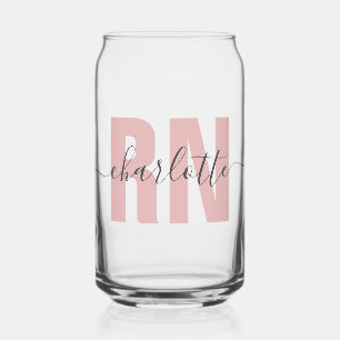 Personalized RN Registered Nurse Graduation Can Glass