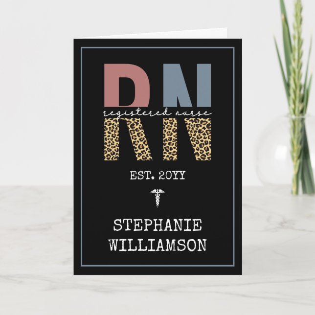 Personalized RN Registered Nurse Graduation Card (Front)