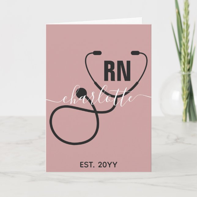 Personalized RN Registered Nurse Graduation Card (Front)