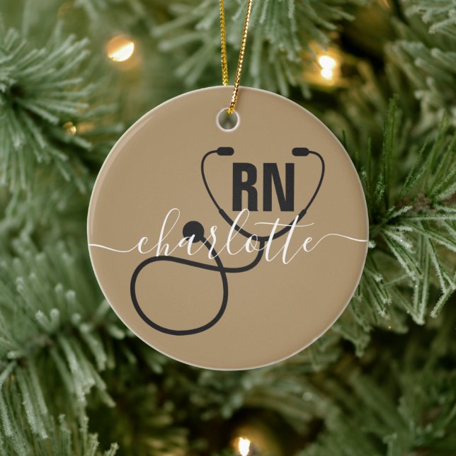 Personalized RN Registered Nurse Graduation Ceramic Ornament (Tree)