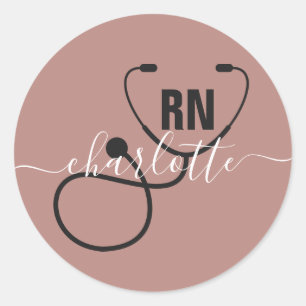 Personalized RN Registered Nurse Graduation Classic Round Sticker
